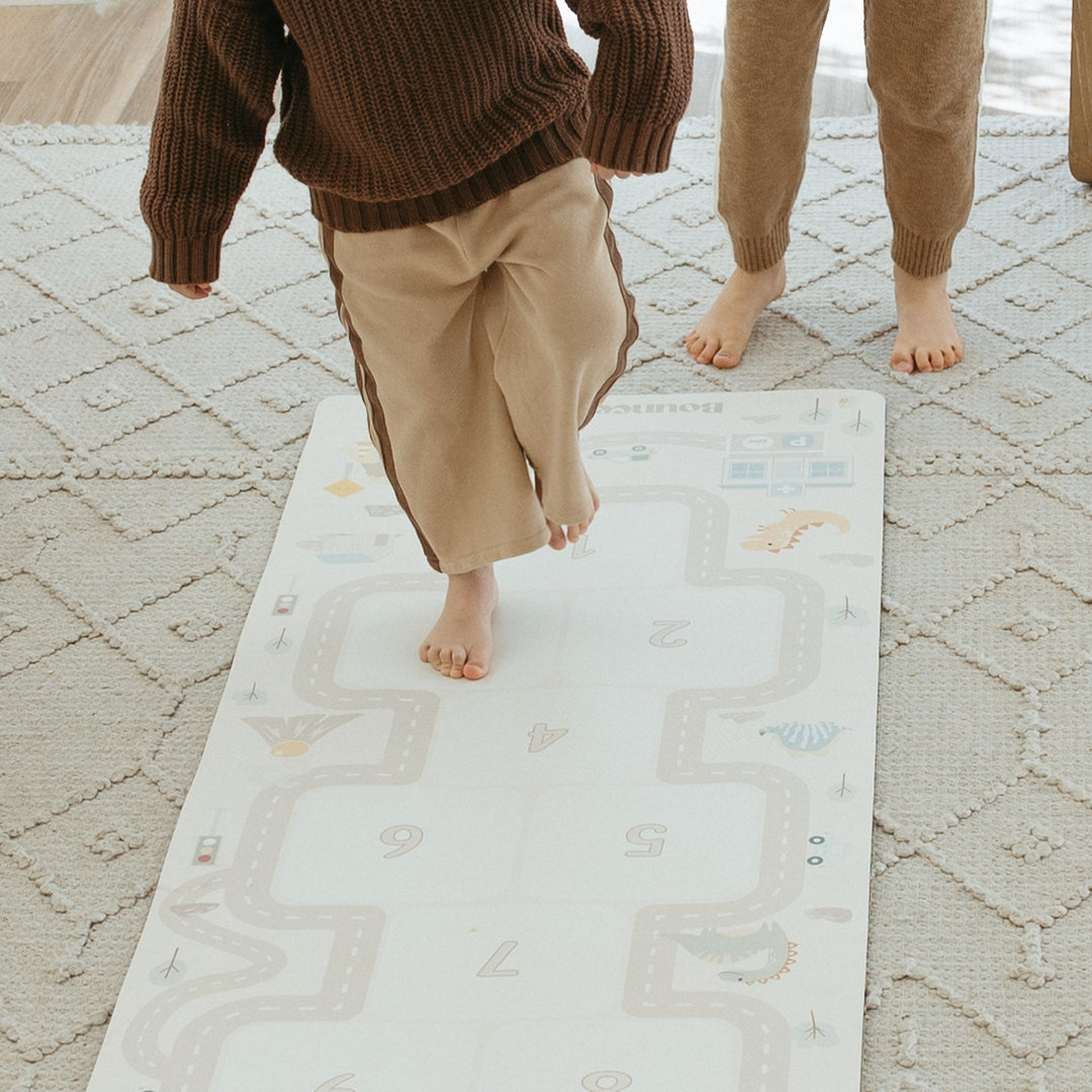 Dinosaur Construction Hopscotch Play Mat + Bean Bags
