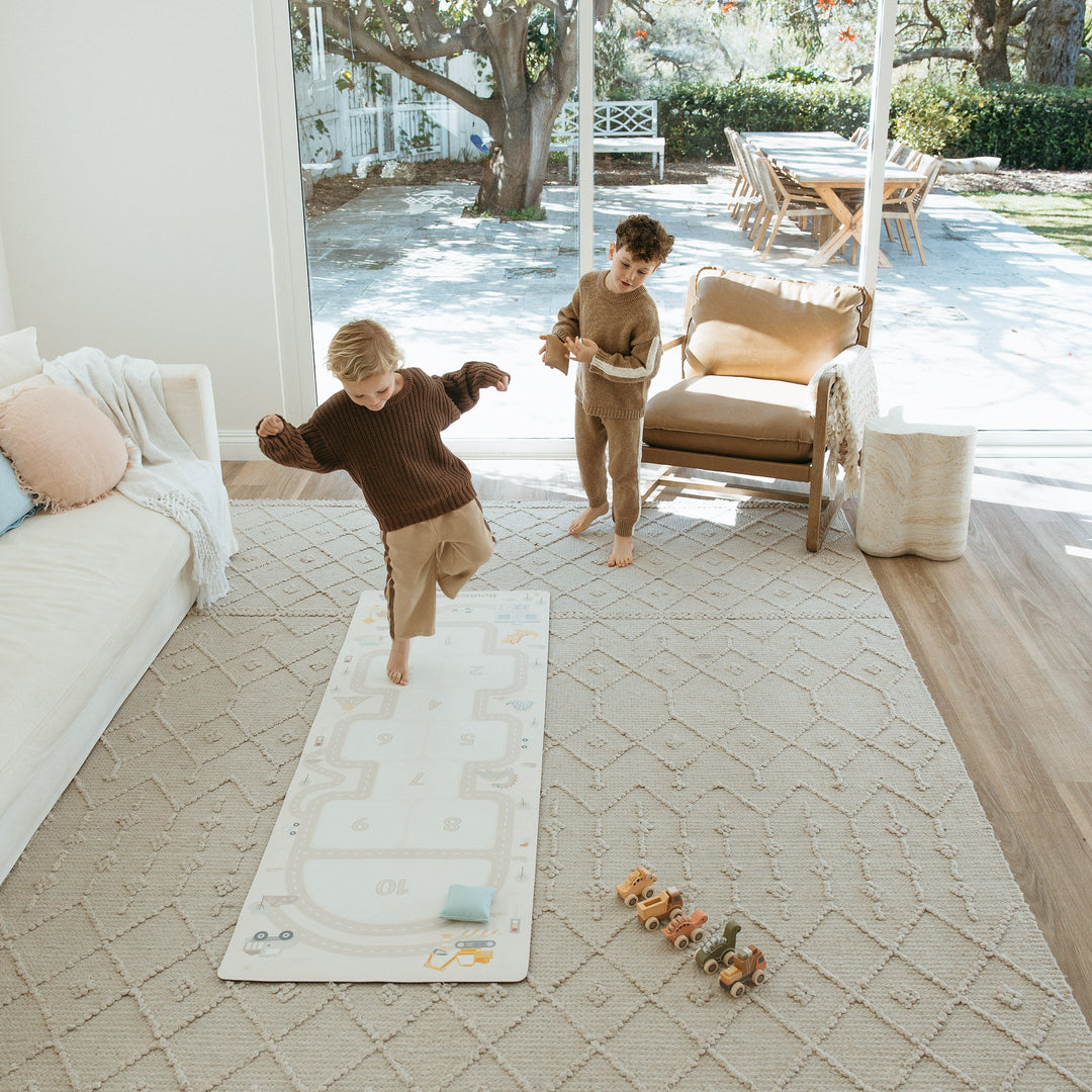 Dinosaur Construction Hopscotch Play Mat + Bean Bags