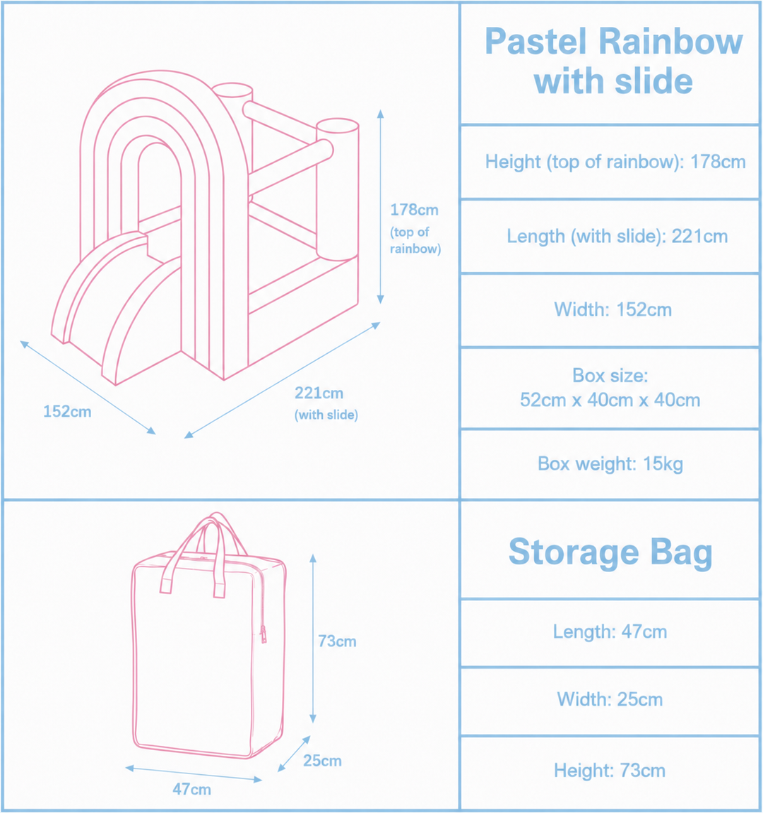 Pastel Rainbow Jumping Castle